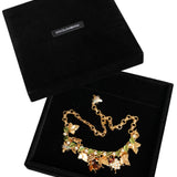 Dolce & Gabbana Gold Brass Alua Crystal Bug Charm Pendant Statement Necklace