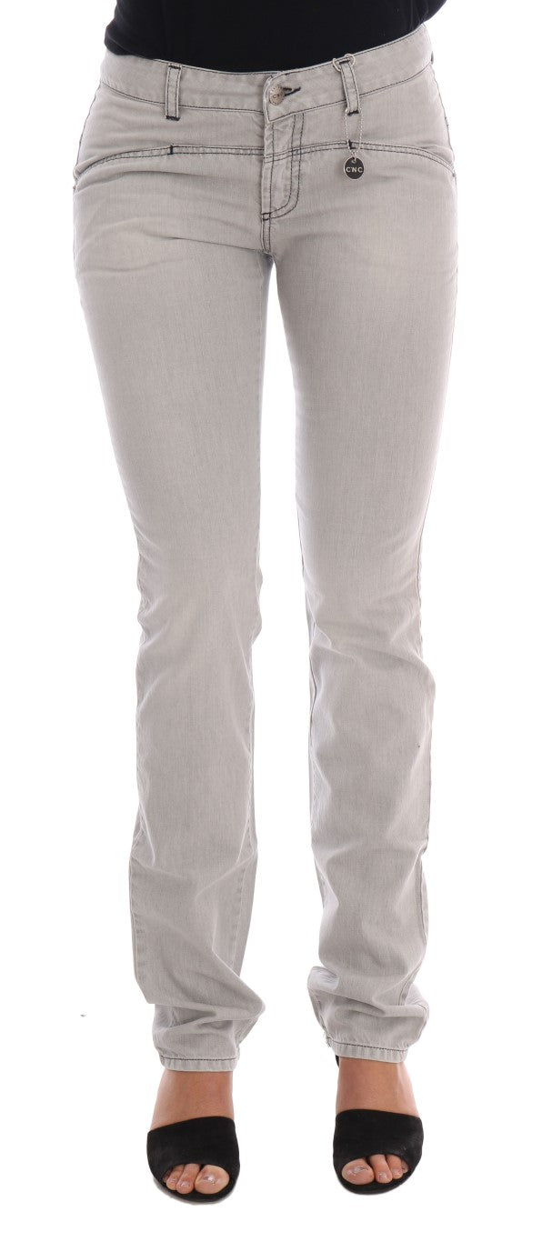 Costume National C’N’C gray wash cotton super slim jeans