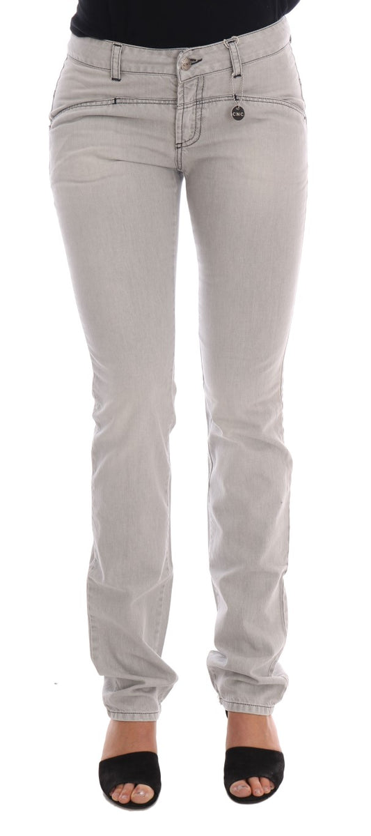 Costume National C’N’C gray wash cotton super slim jeans