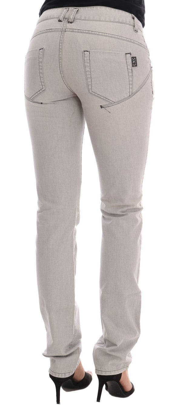 Costume National C’N’C gray wash cotton super slim jeans