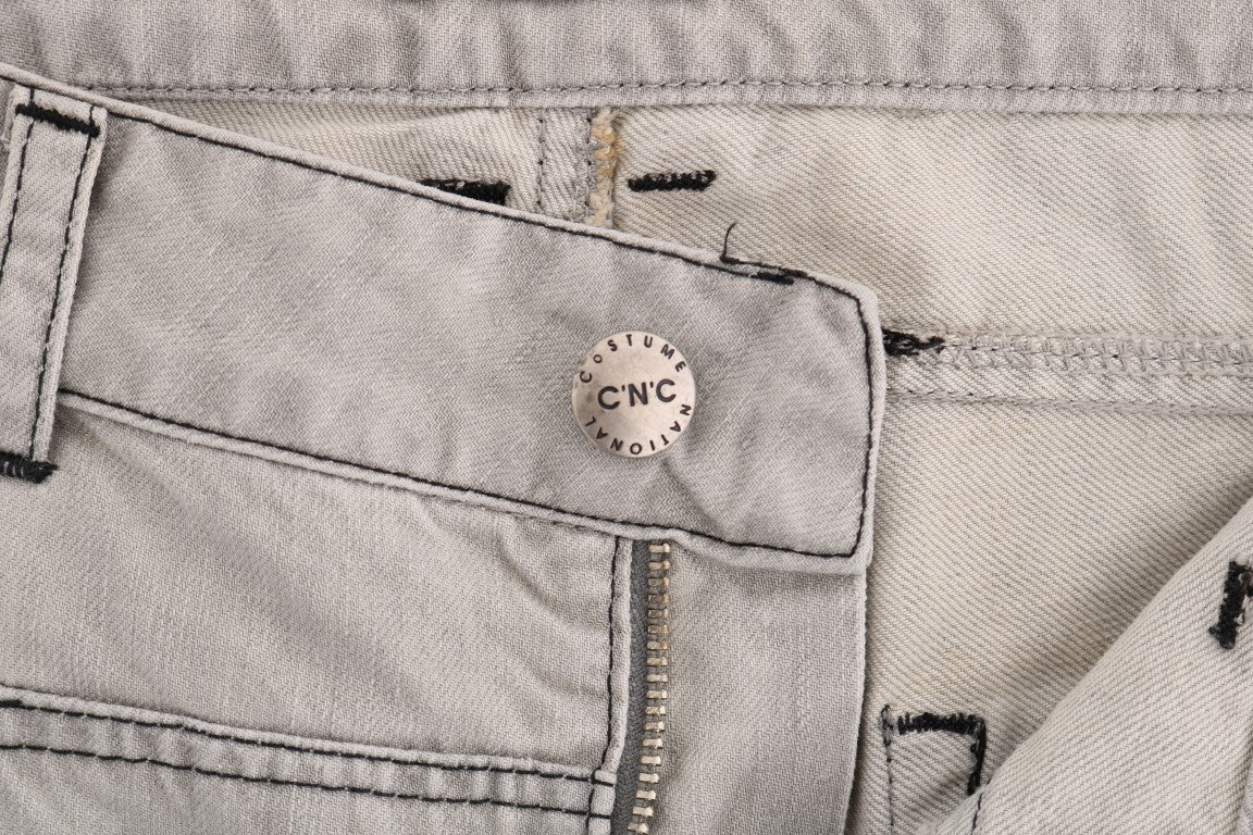 Costume National C’N’C gray wash cotton super slim jeans
