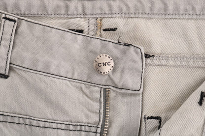 Costume National C’N’C gray wash cotton super slim jeans