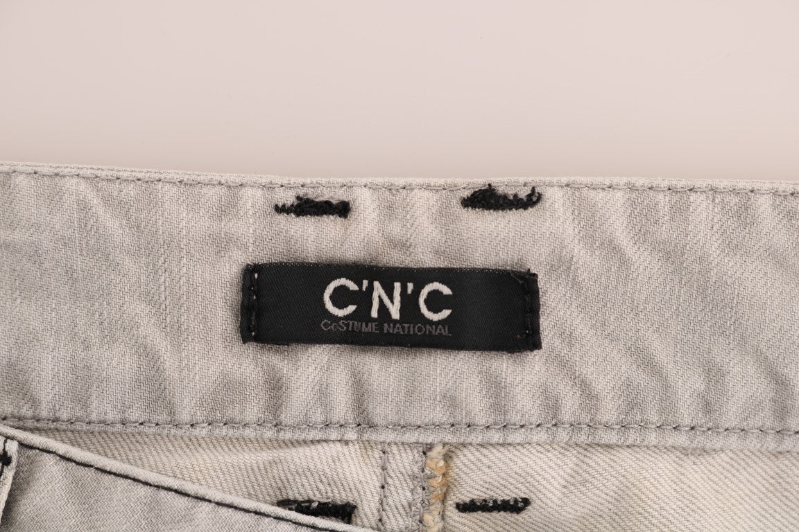 Costume National C’N’C gray wash cotton super slim jeans