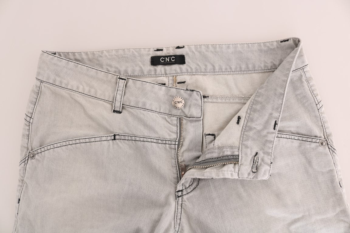 Costume National C’N’C gray wash cotton super slim jeans