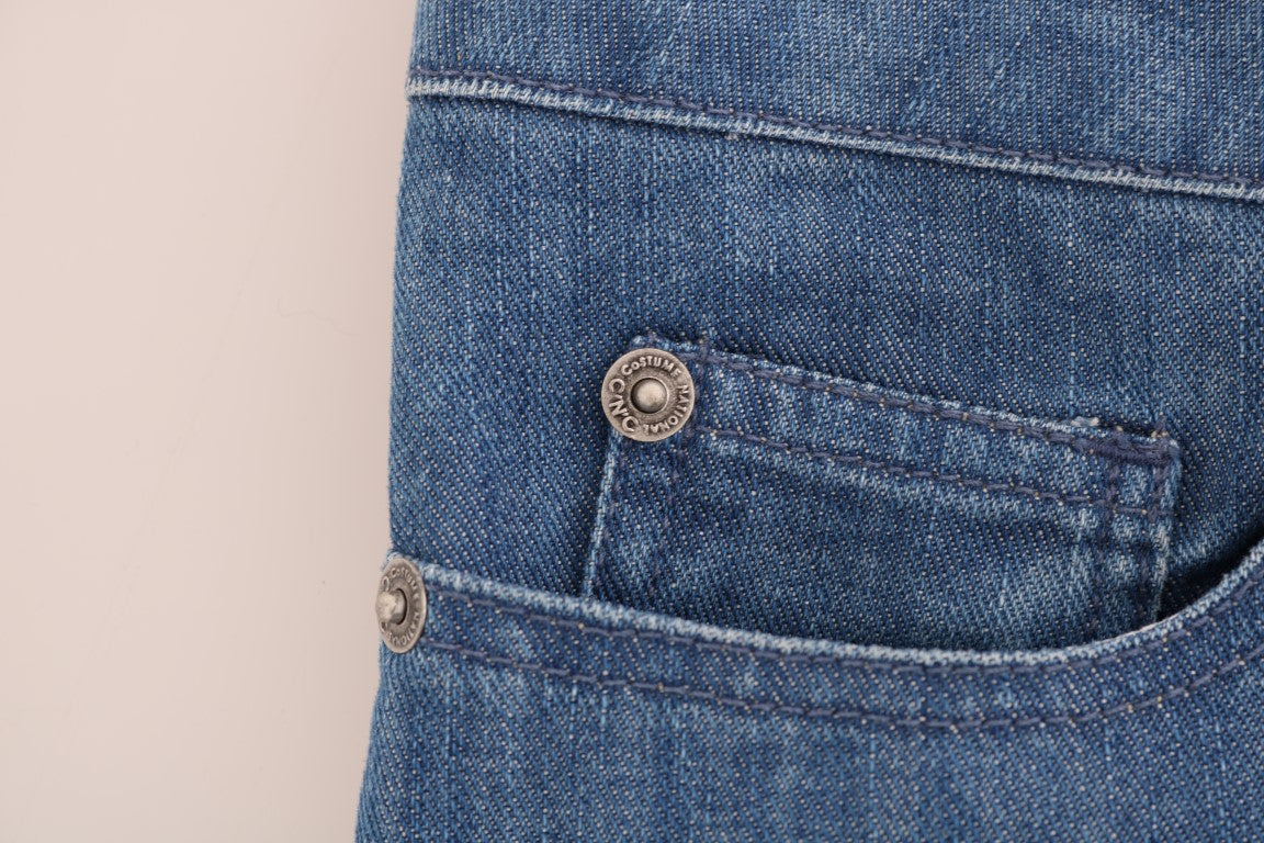 Costume National C’N’C blue wash cotton boyfriend fit jeans
