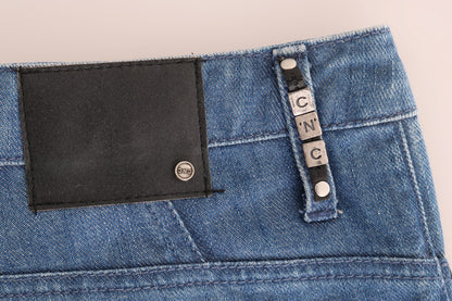Costume National C’N’C blue wash cotton boyfriend fit jeans