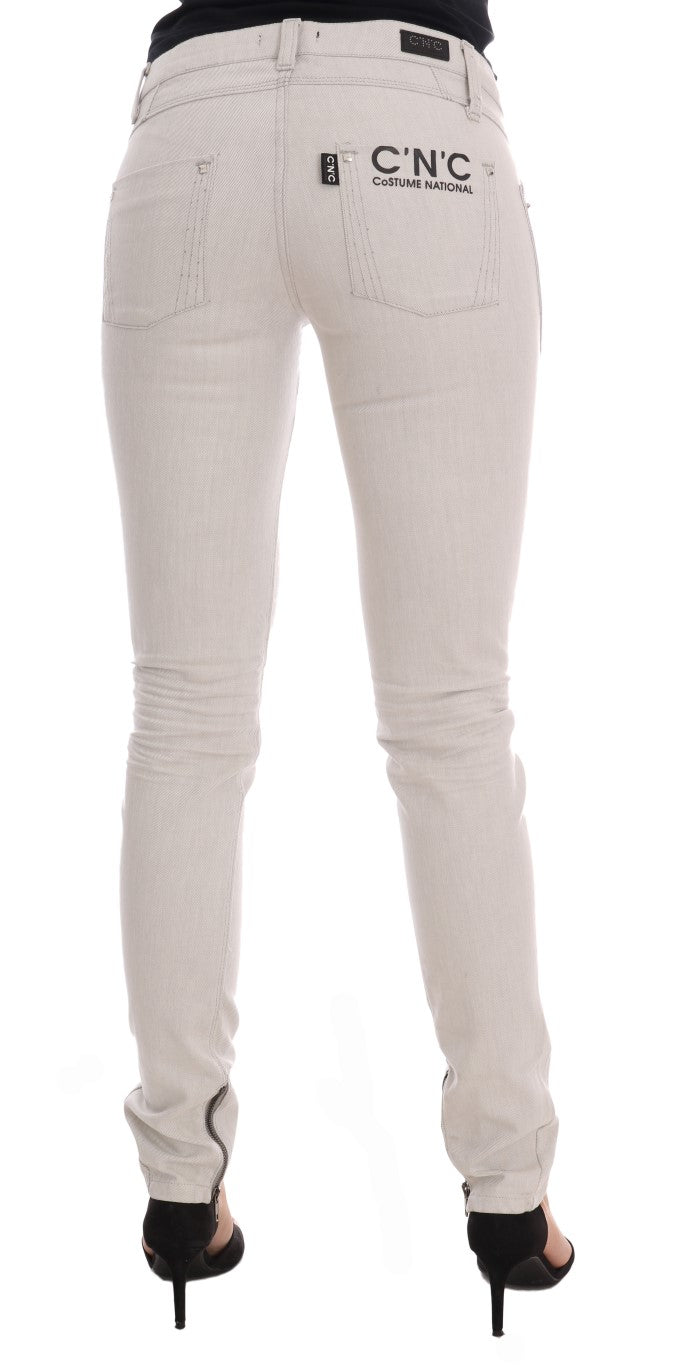 Costume National C’N’C white slim cotton stretch jeans