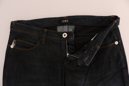 Dark blue Costume National C’N’C slim fit cotton jeans
