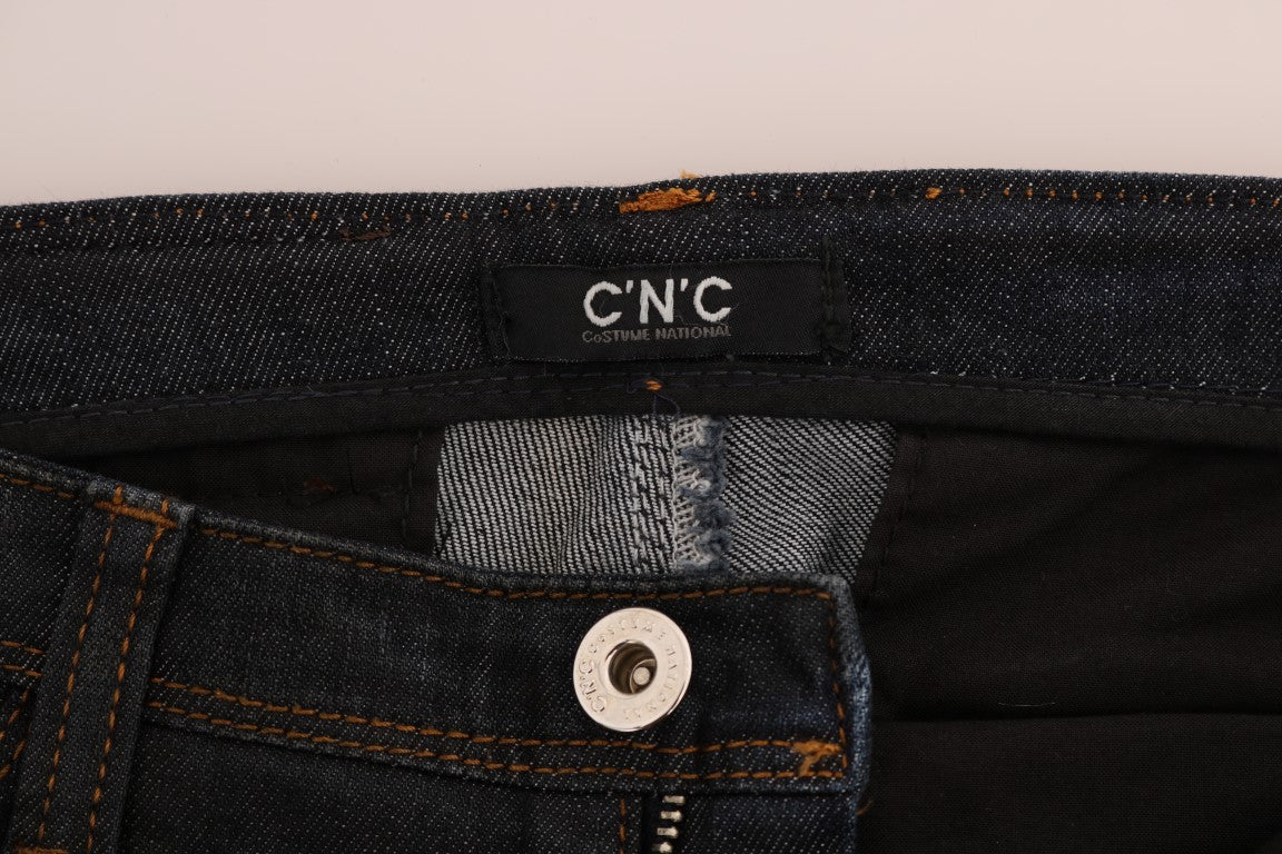 Dark blue Costume National C’N’C slim fit cotton jeans