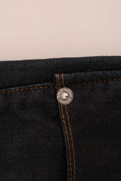 Dark blue Costume National C’N’C slim fit cotton jeans