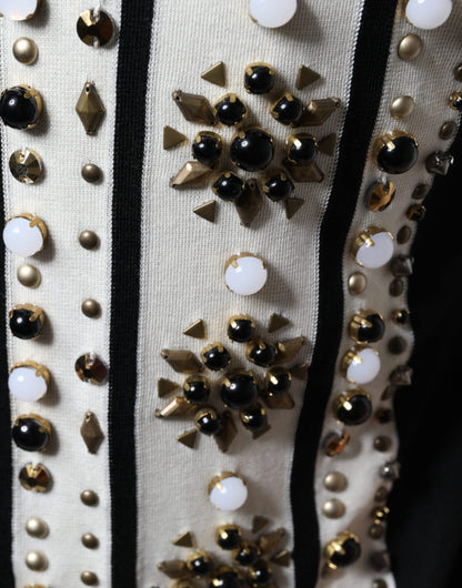 Dolce & Gabbana Crystal-Embellished Silk Shirt – Black/White