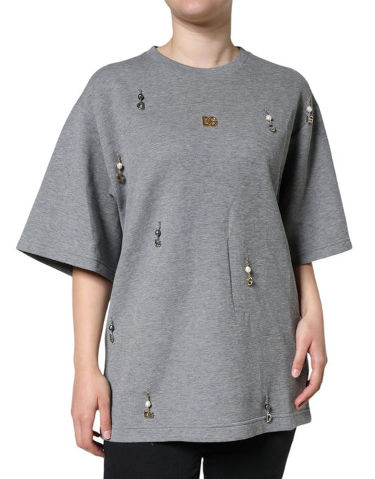 Gray Dolce & Gabbana cotton and nylon T-shirt