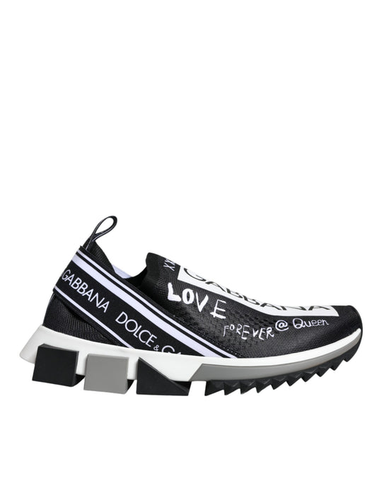 Dolce & Gabbana black and white Sorrento low top sneakers in polyester blend