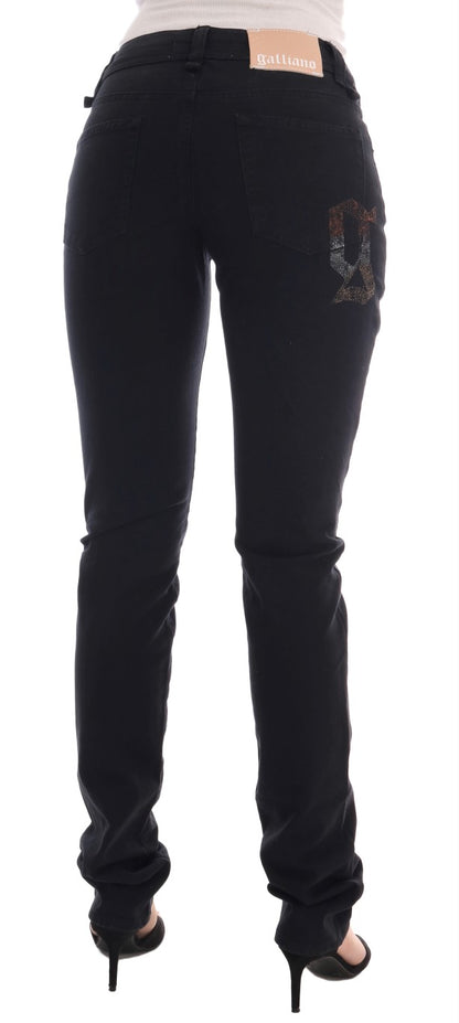 Black John Galliano cotton stretch denim jeans