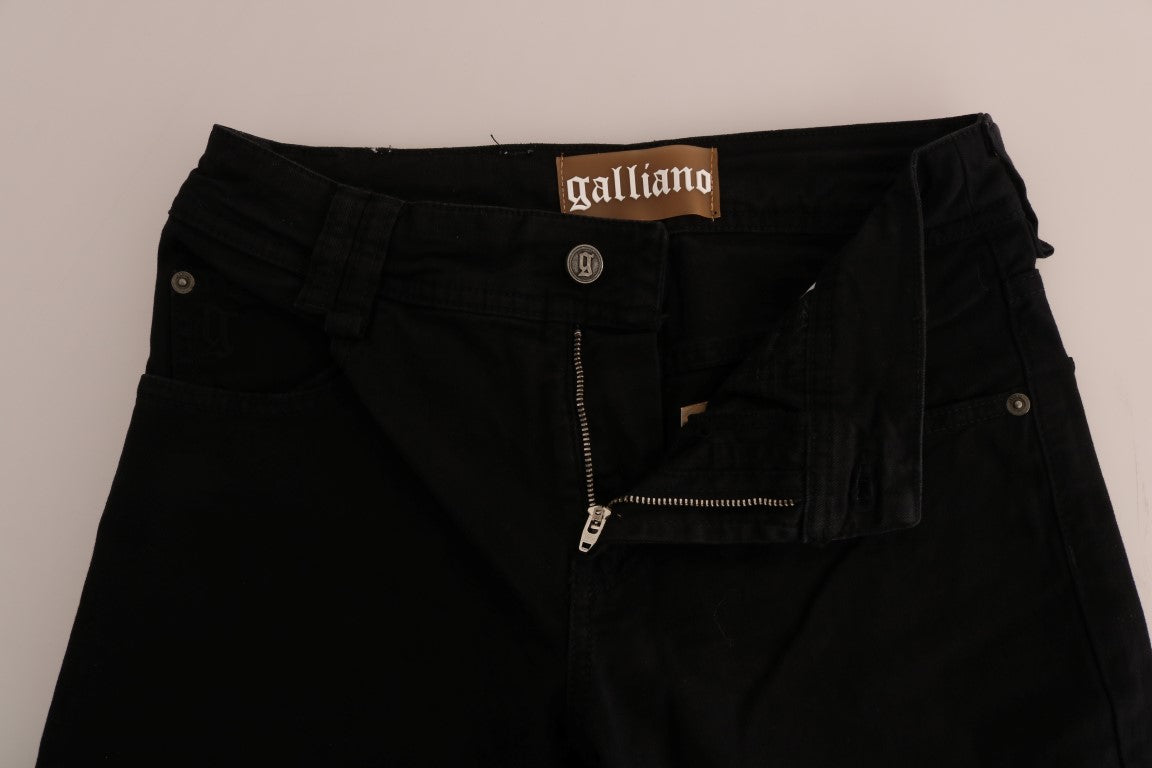Black John Galliano cotton stretch denim jeans