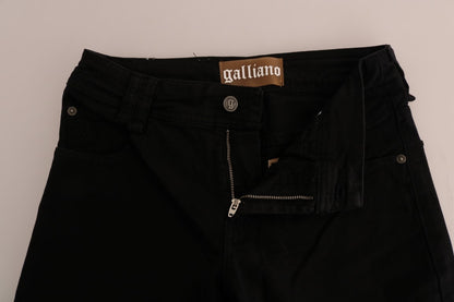 Black John Galliano cotton stretch denim jeans