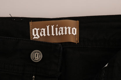 Black John Galliano cotton stretch denim jeans