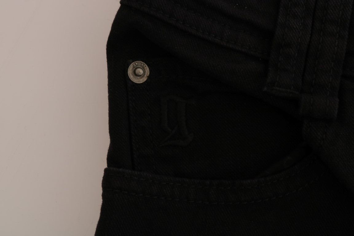 Black John Galliano cotton stretch denim jeans