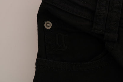 Black John Galliano cotton stretch denim jeans