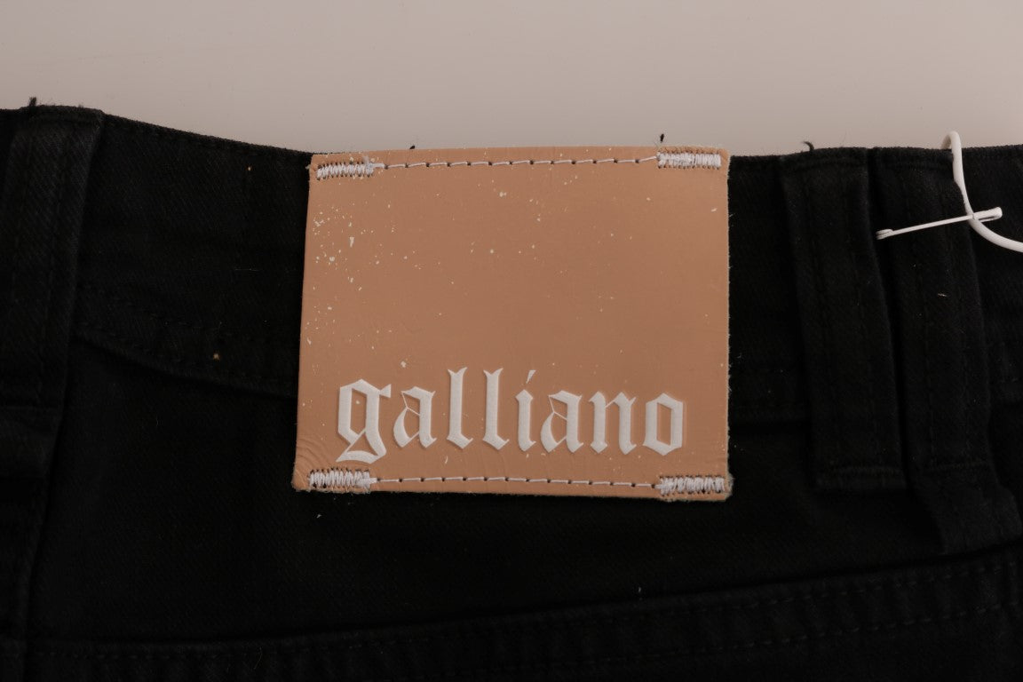 Black John Galliano cotton stretch denim jeans