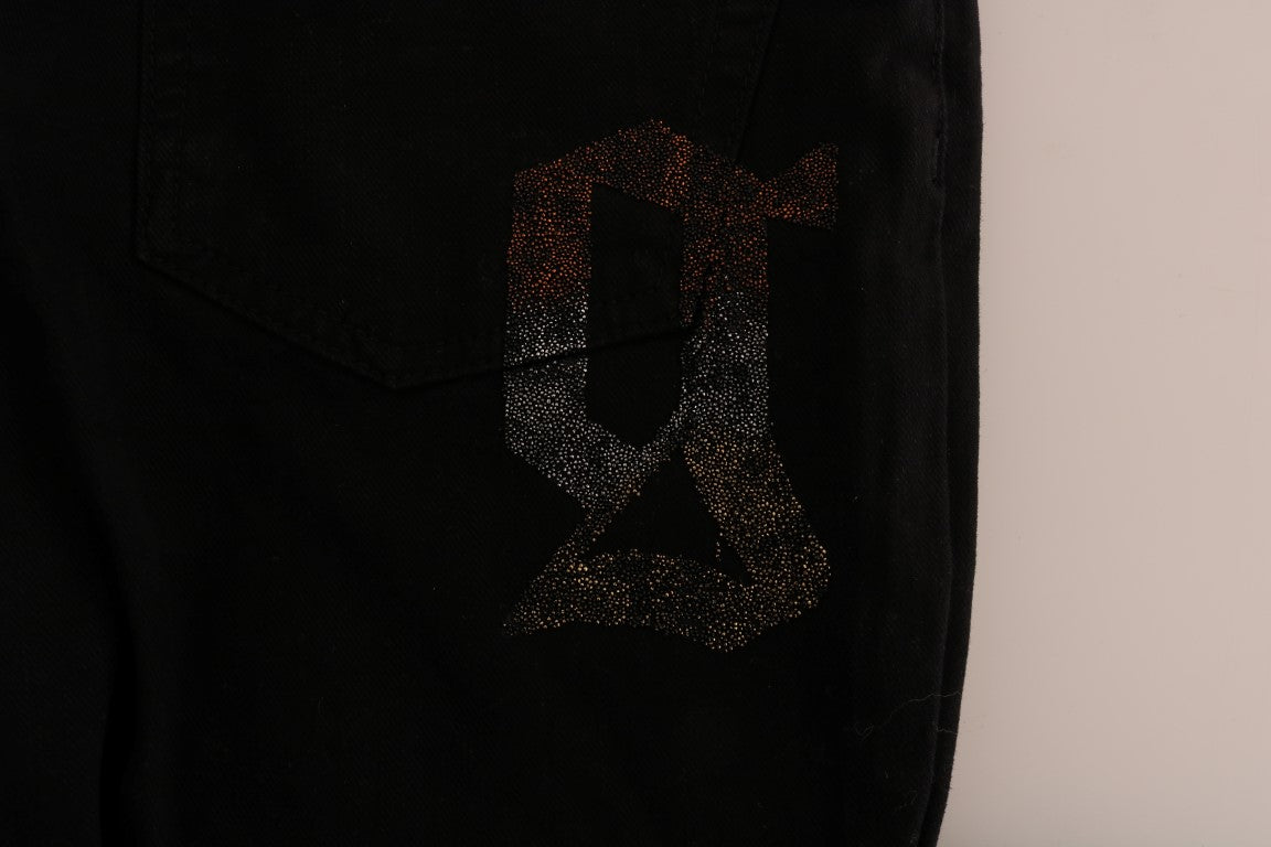 Black John Galliano cotton stretch denim jeans