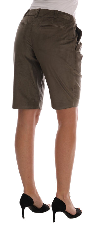 Ermanno Scervino brown velvet bermuda shorts