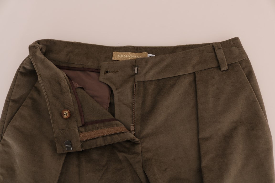 Ermanno Scervino brown velvet bermuda shorts