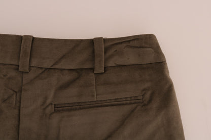 Ermanno Scervino brown velvet bermuda shorts