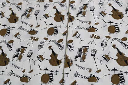 Dolce & Gabbana white silk shirt with JAZZ motif print