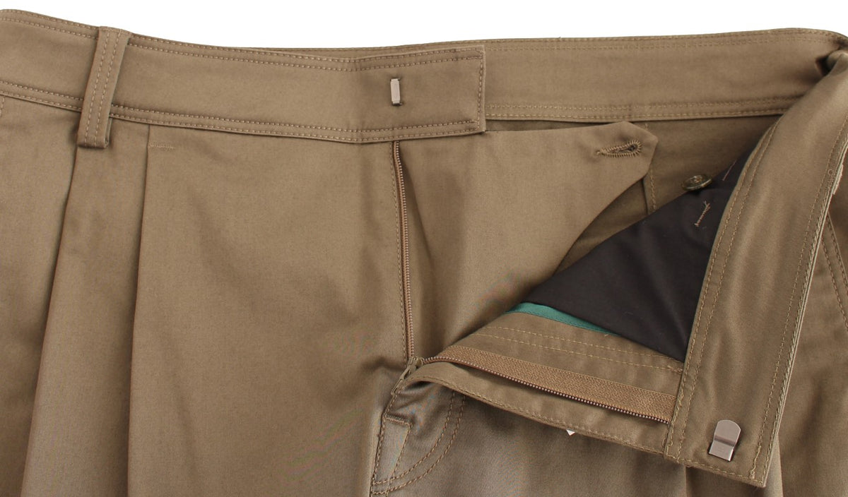 GF Ferre Green Cotton Stretch Pants