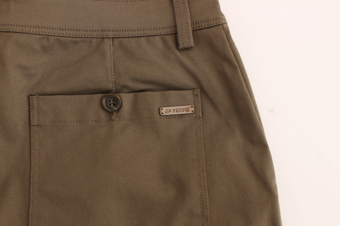 GF Ferre Green Cotton Stretch Pants
