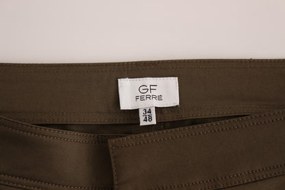 GF Ferre Green Cotton Stretch Pants