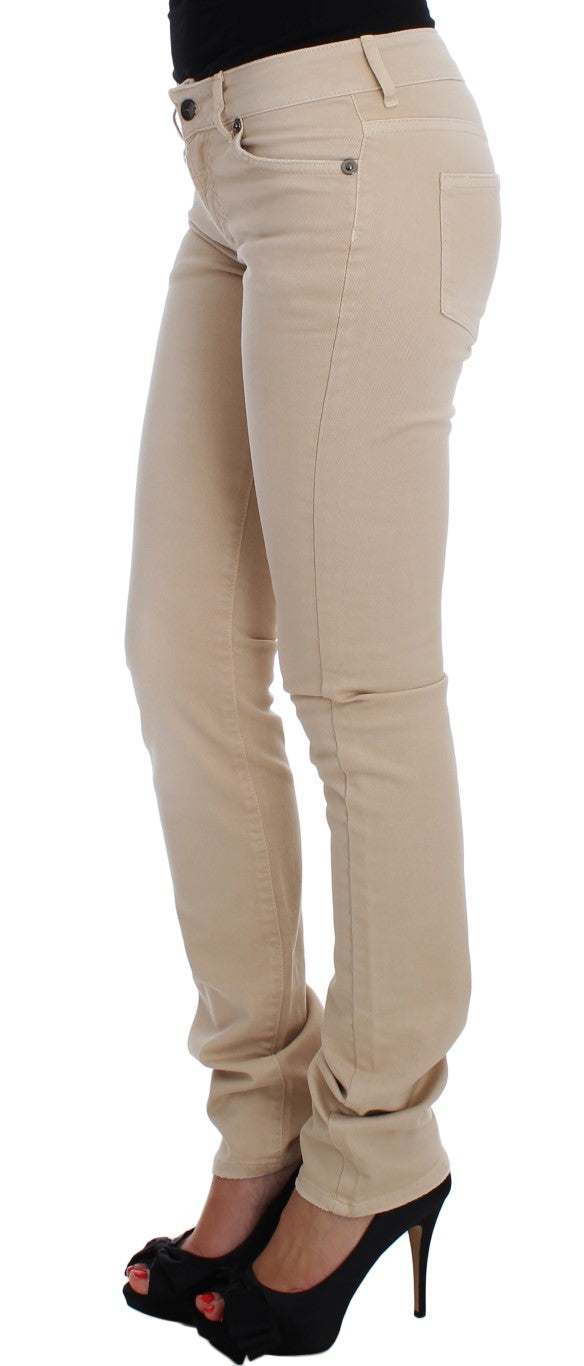 Just Cavalli White Diamond beige wash cotton stretch jeans