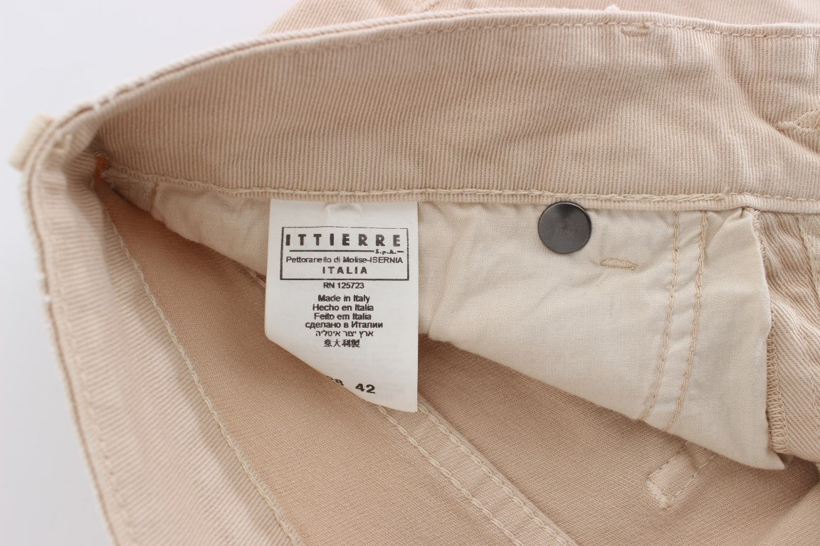Just Cavalli White Diamond beige wash cotton stretch jeans