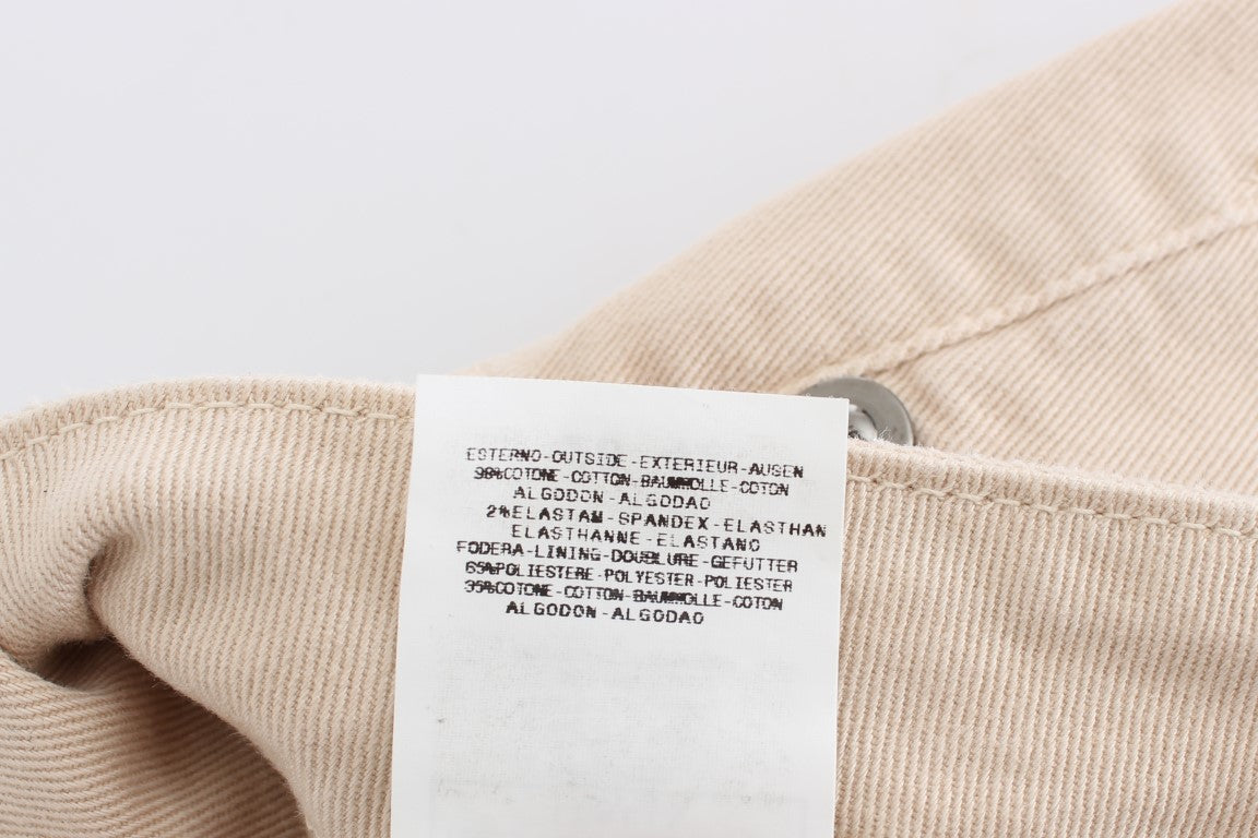 Just Cavalli White Diamond beige wash cotton stretch jeans