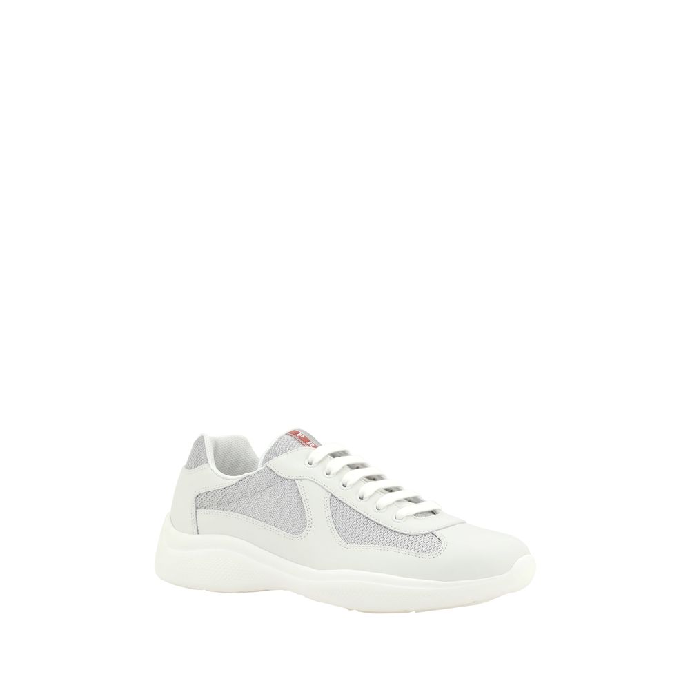 White Prada America’s low top sneakers in leather and polyamide