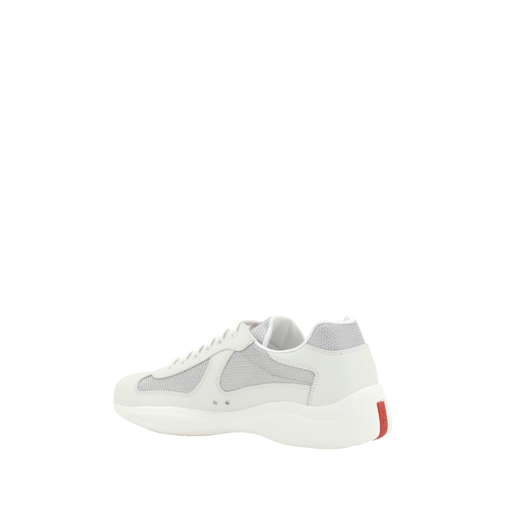 White Prada America’s low top sneakers in leather and polyamide