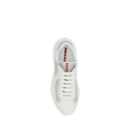 White Prada America’s low top sneakers in leather and polyamide