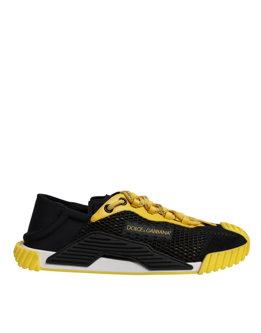 Dolce & Gabbana black and yellow NS1 low-top sneakers in polyester