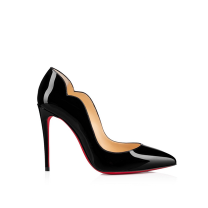 Christian Louboutin Black Patent Leather Hot Chick Pumps 100