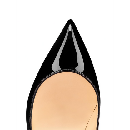 Christian Louboutin Black Patent Leather Hot Chick Pumps 100