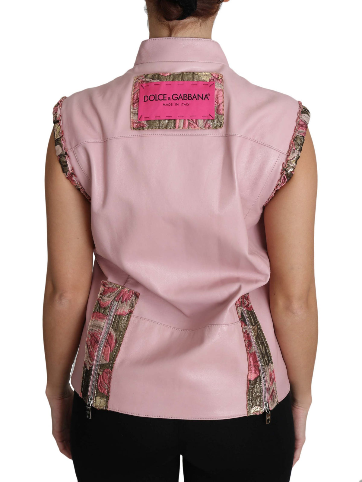Pink Dolce & Gabbana sleeveless lamb vest