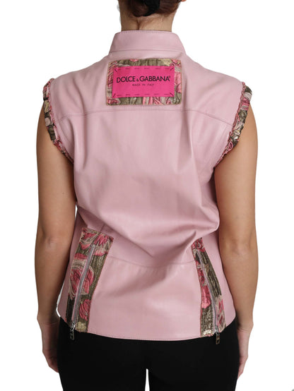 Pink Dolce & Gabbana sleeveless lamb vest
