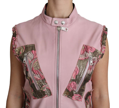 Pink Dolce & Gabbana sleeveless lamb vest