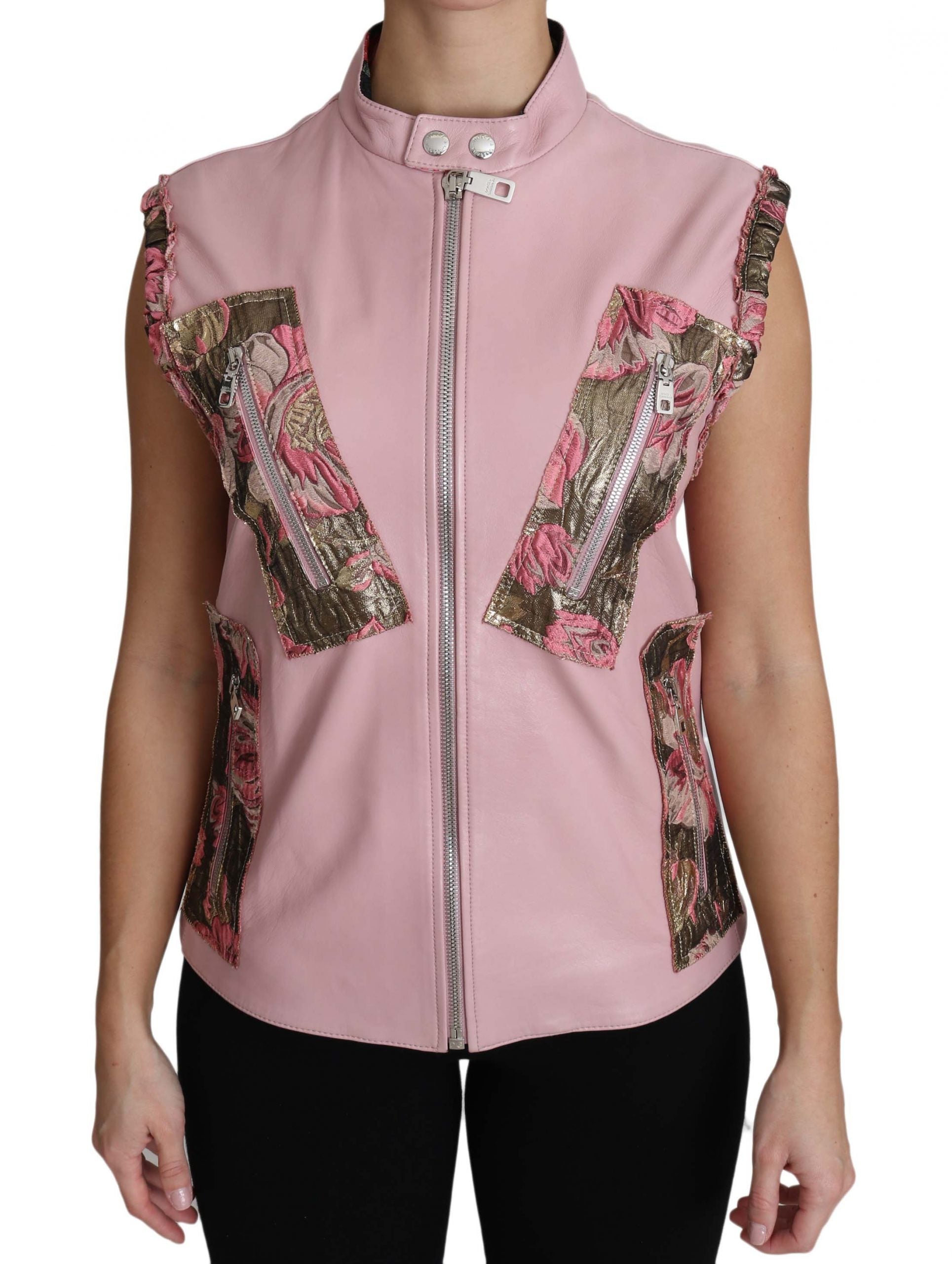 Pink Dolce & Gabbana sleeveless lamb vest