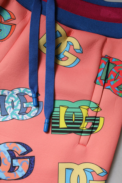 Dolce & Gabbana Pink Logo Monogram Jogger Sweatpants Pants