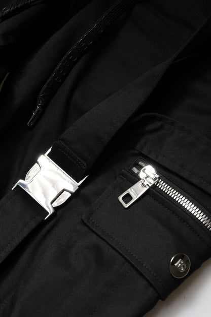 Dolce & Gabbana Black Cotton High Waist Cargo Pants