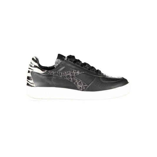 Black Diadora leather sneakers for women