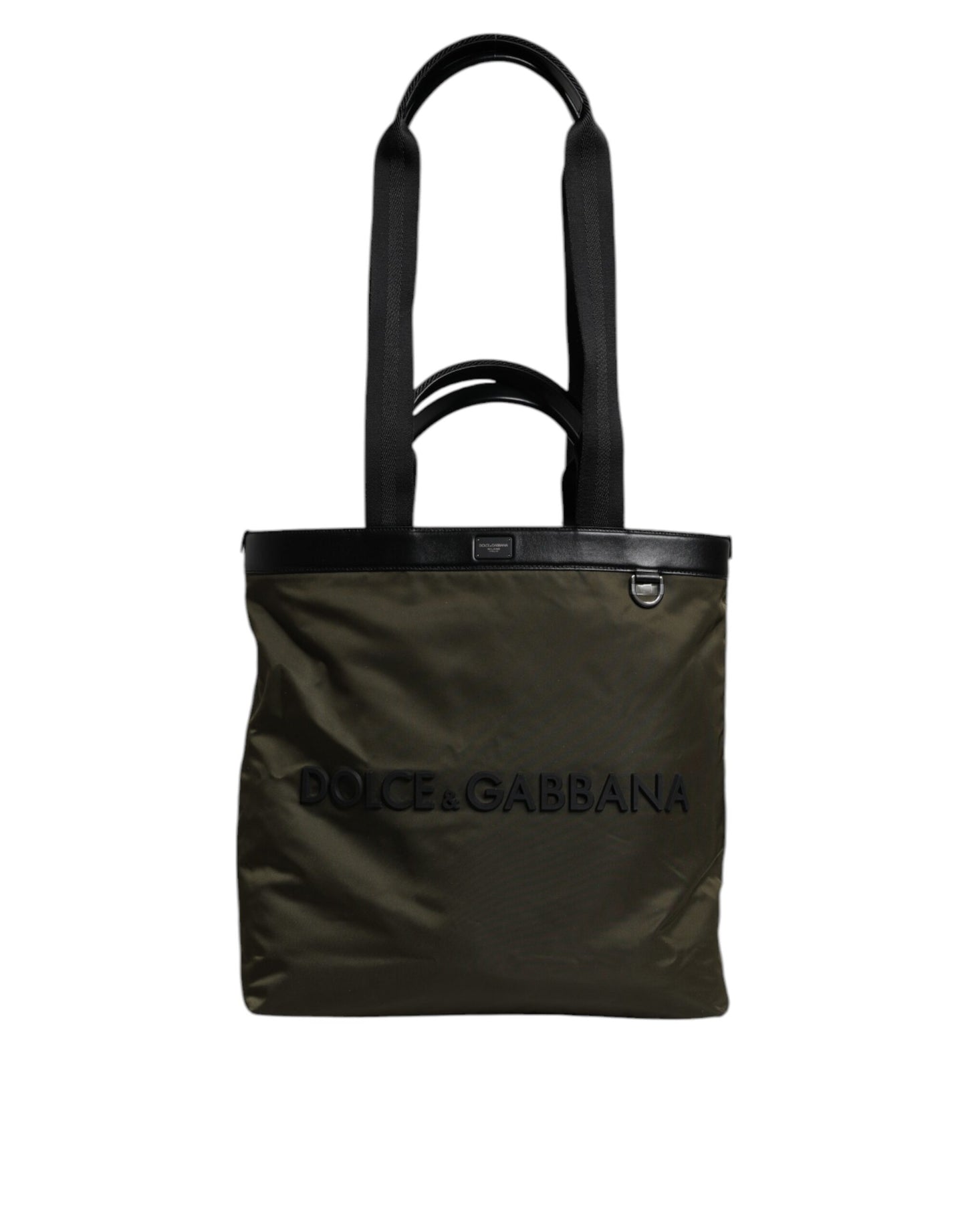 Dolce &amp; Gabbana Military Green Nylon Shoulder Strap Tote Bag