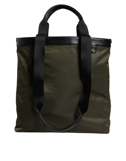 Dolce &amp; Gabbana Military Green Nylon Shoulder Strap Tote Bag
